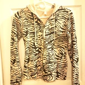 Lucy Animal Print Zip up hoodie xs